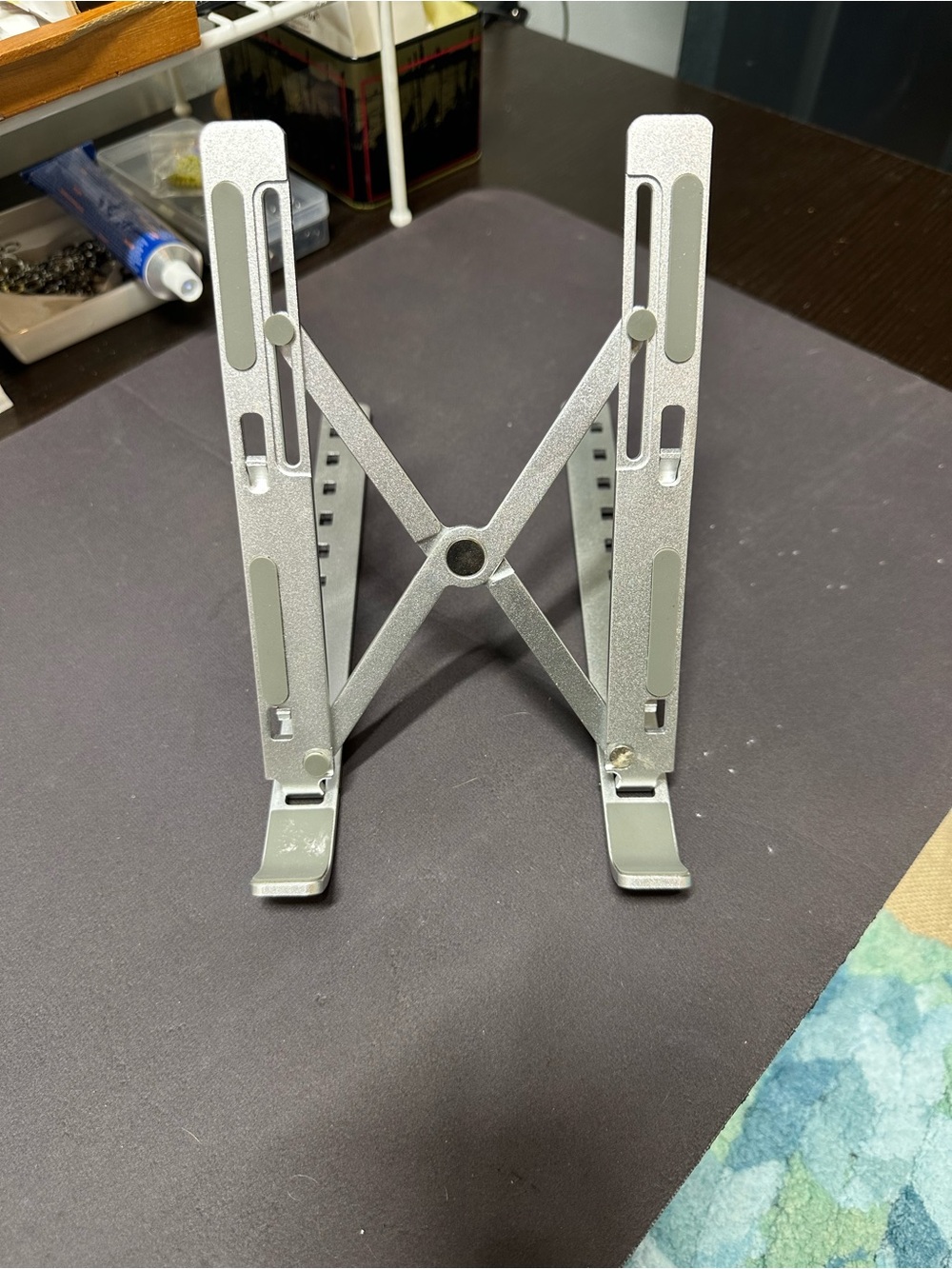 Adjustable Silver Laptop Stand – Portable Foldable Riser - Picture 8 of 9